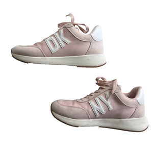 DKNY Ladies' Size 6.5 Lace Up Sneakers Shoes, Pink (Blush)
